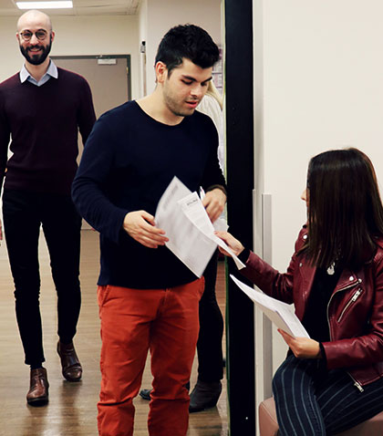 étudiants en cours de commerce