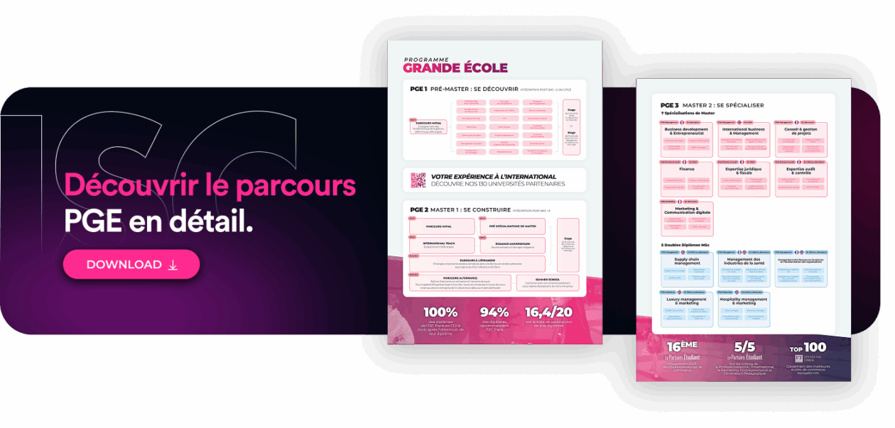 Télécharger la brochure du Programme Grande École (PGE) de l’ISC Paris ?